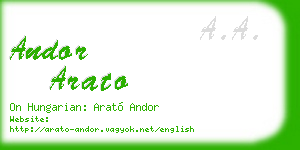 andor arato business card